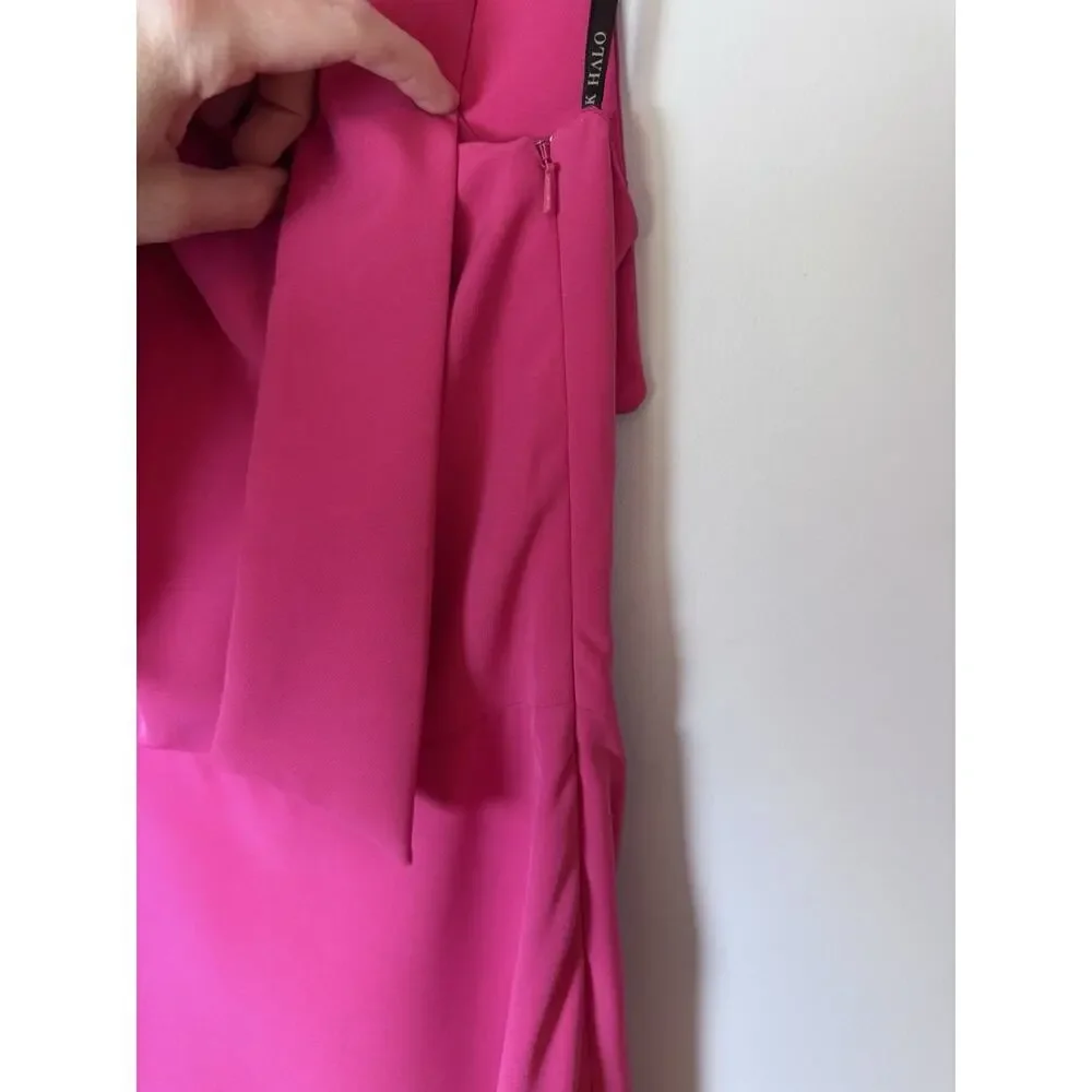 BLACK HALO Womens Hot Pink Lined Sleeveless Midi Formal Fit + Flare Sz 10 NWT